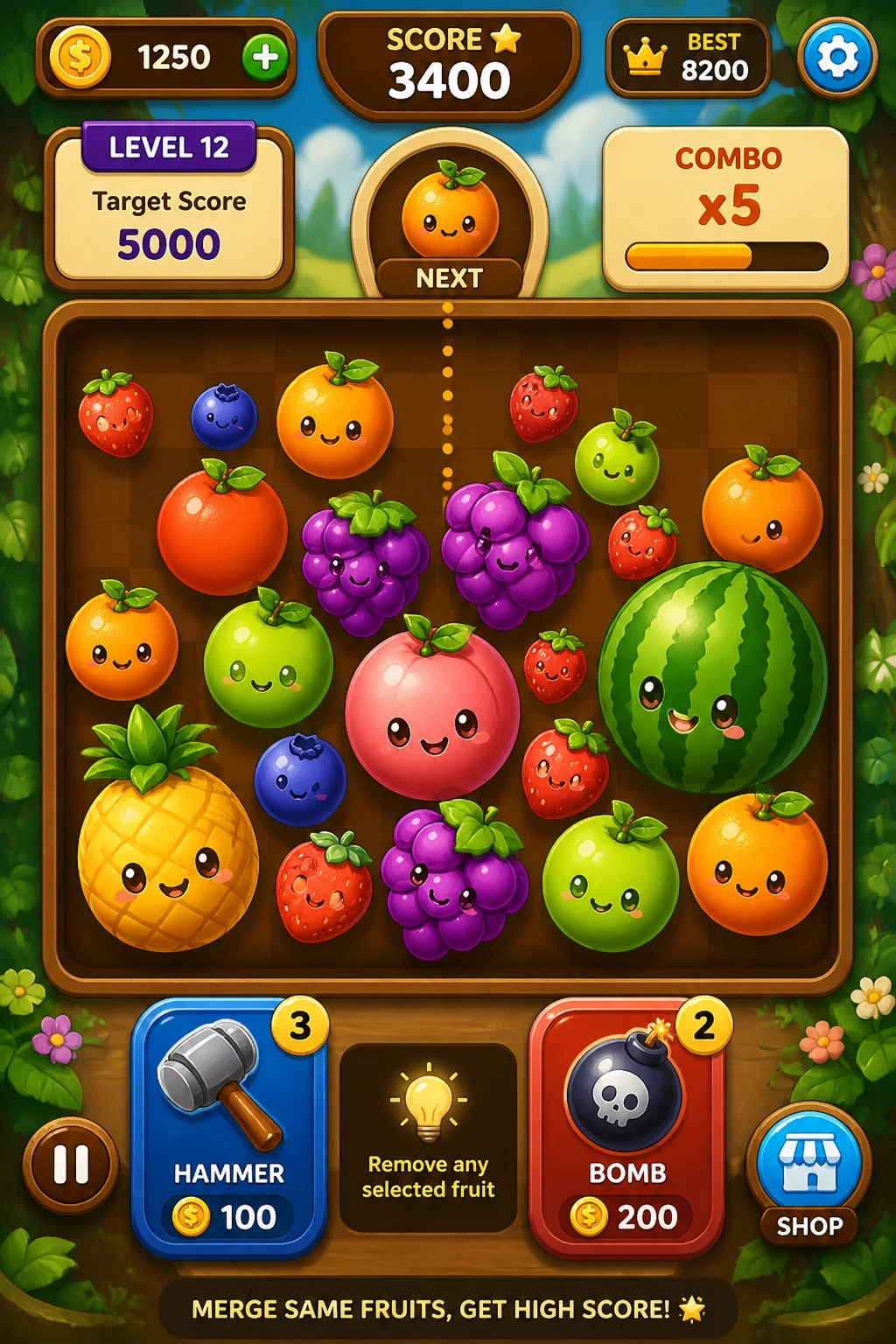 Merge Fruits Mania Gameplay