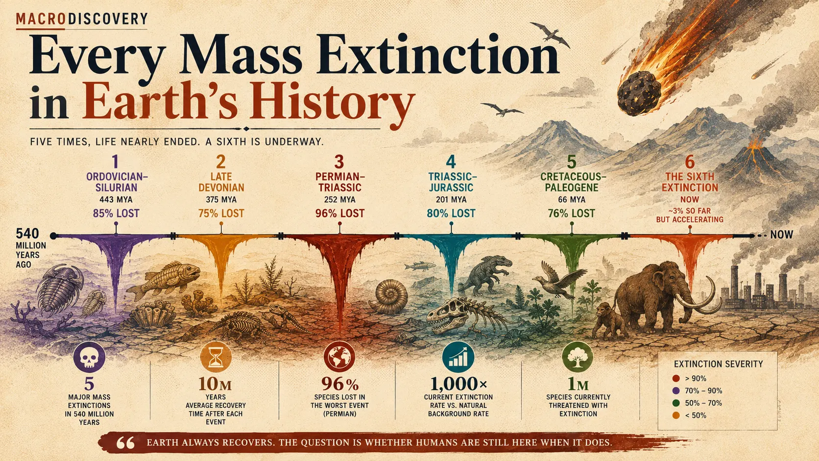 Every Mass Extinction in Earth's History