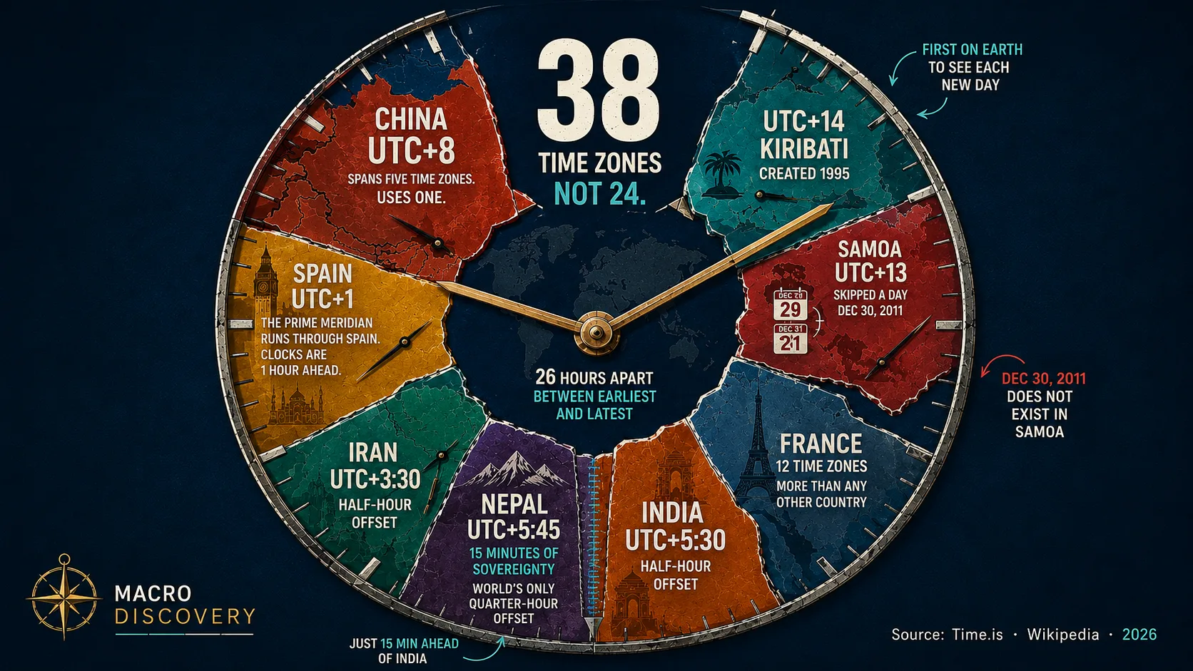 Every Time Zone on Earth — and the Countries That Ignore Them