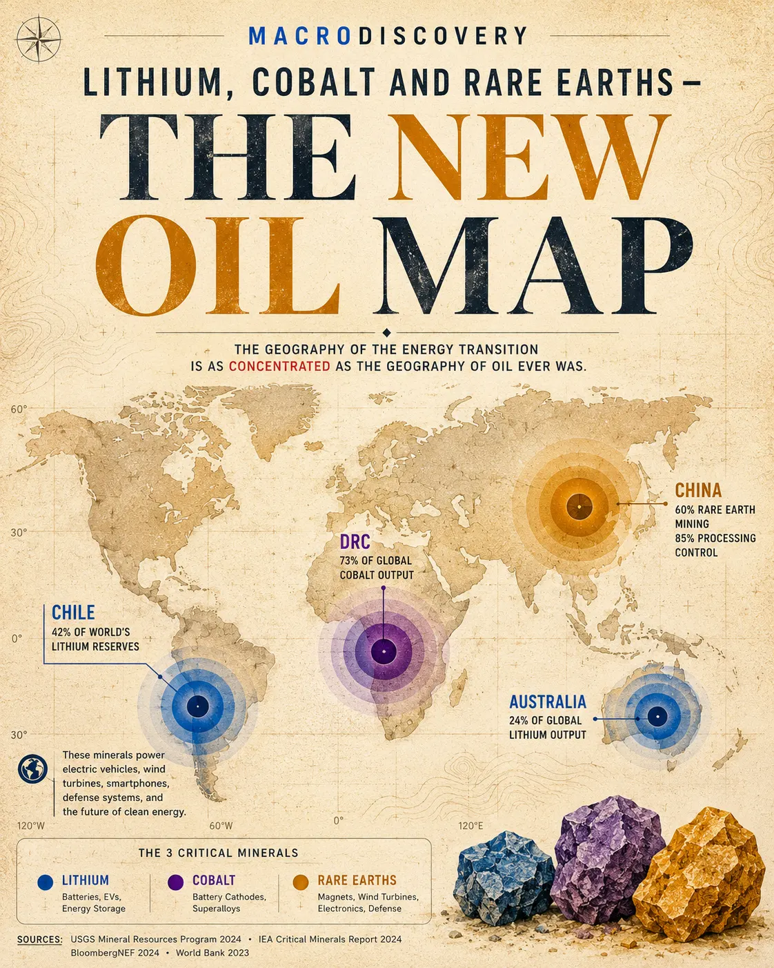 Lithium, Cobalt and Rare Earth — The New Oil Map