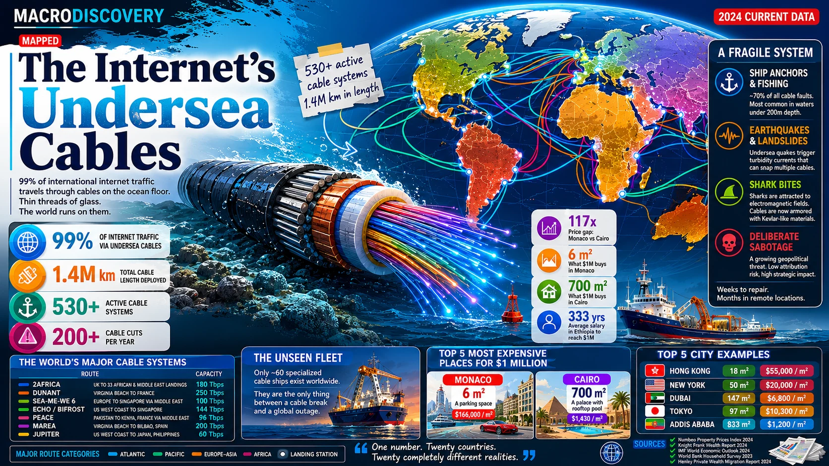 Mapped: The Internet's Undersea Cables