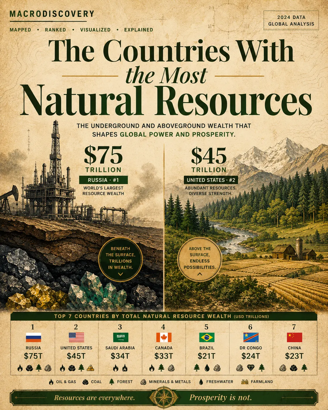 Ranked: The Countries With the Most Natural Resources