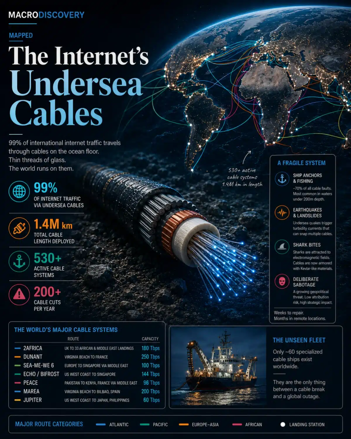 Mapped: The Internet's Undersea Cables