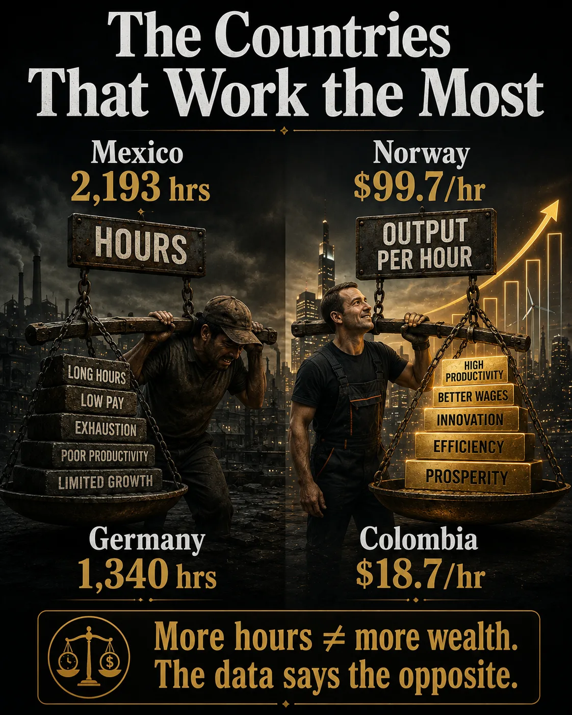 The Countries That Work the Most — and Whether It Makes Them Richer