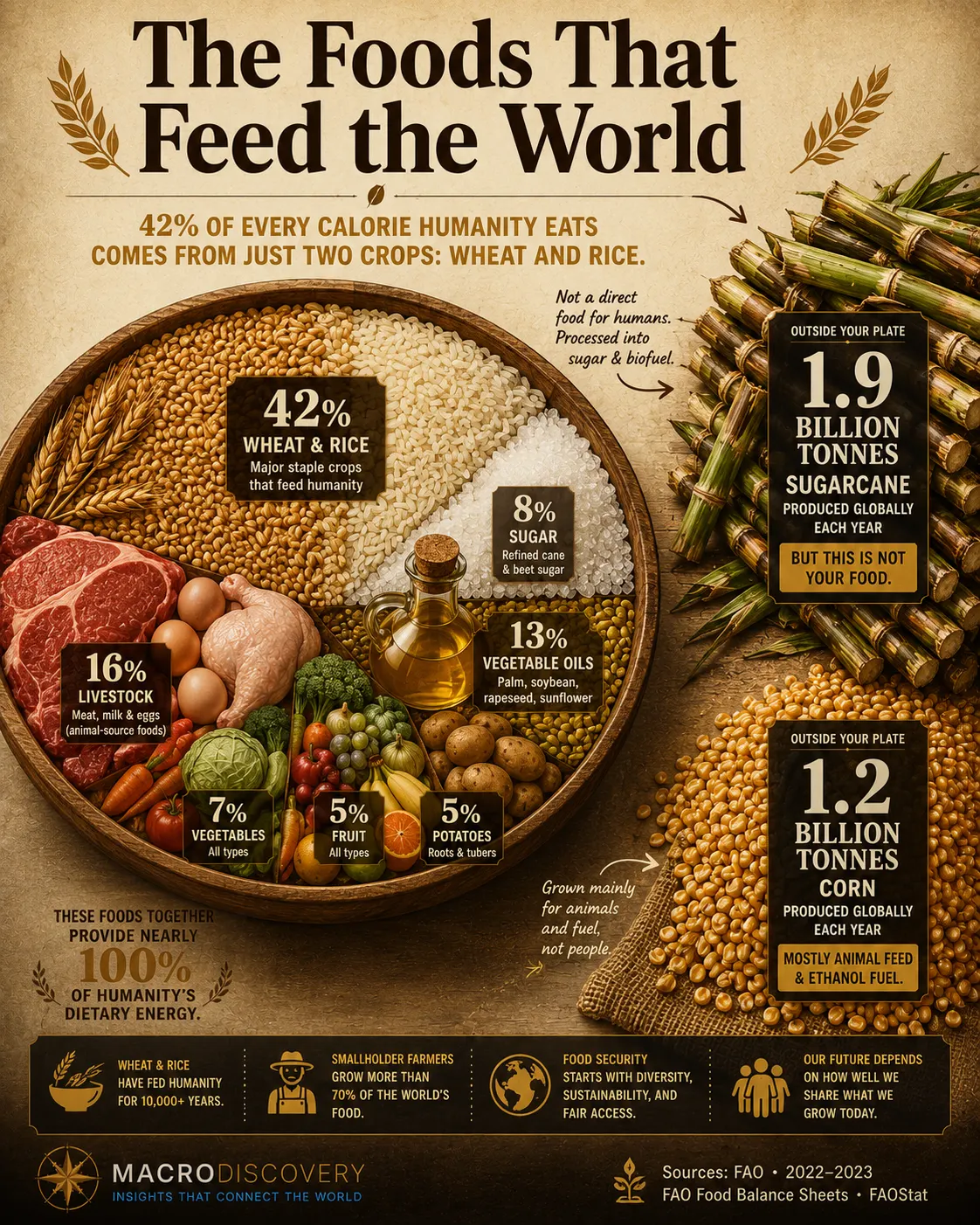 The 20 Most Consumed Foods on Earth by Weight infographic